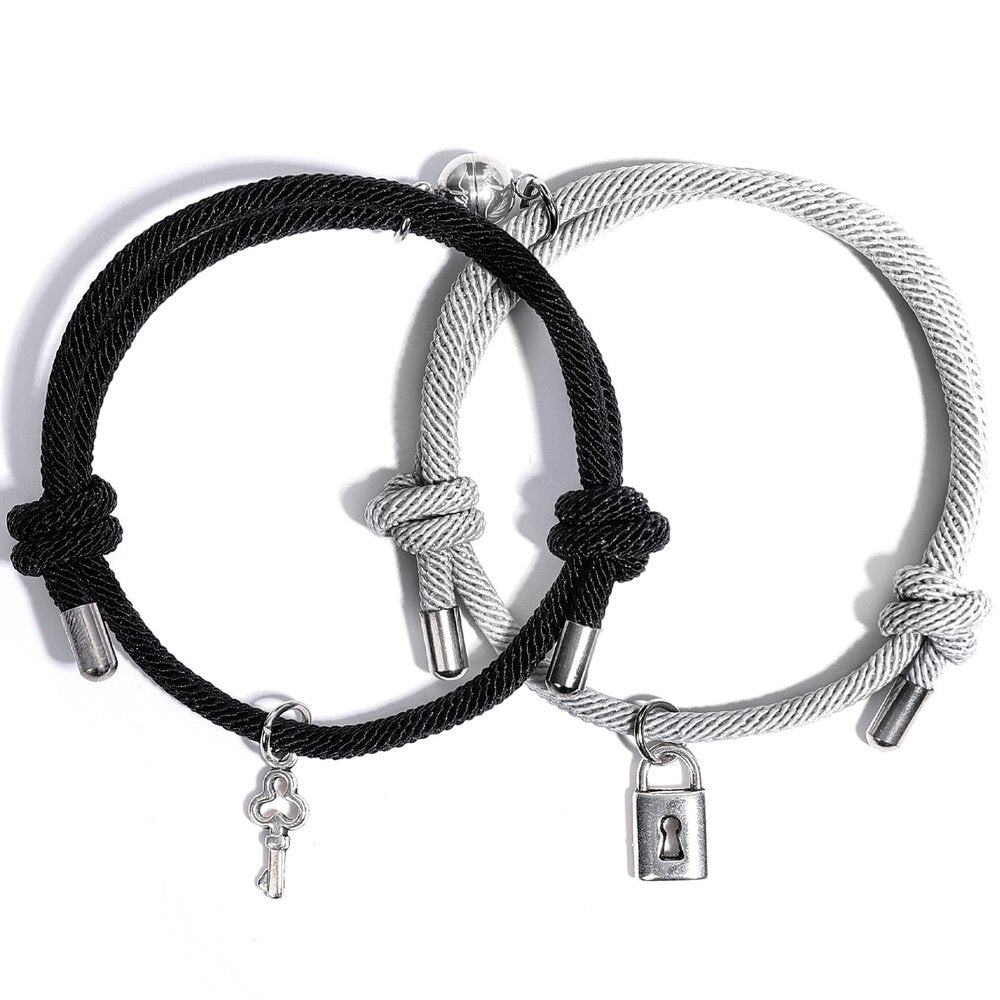 Couple Titanium Steel Love Heart Lock Bangle Bracelet & Key Pendant  Necklace US | eBay